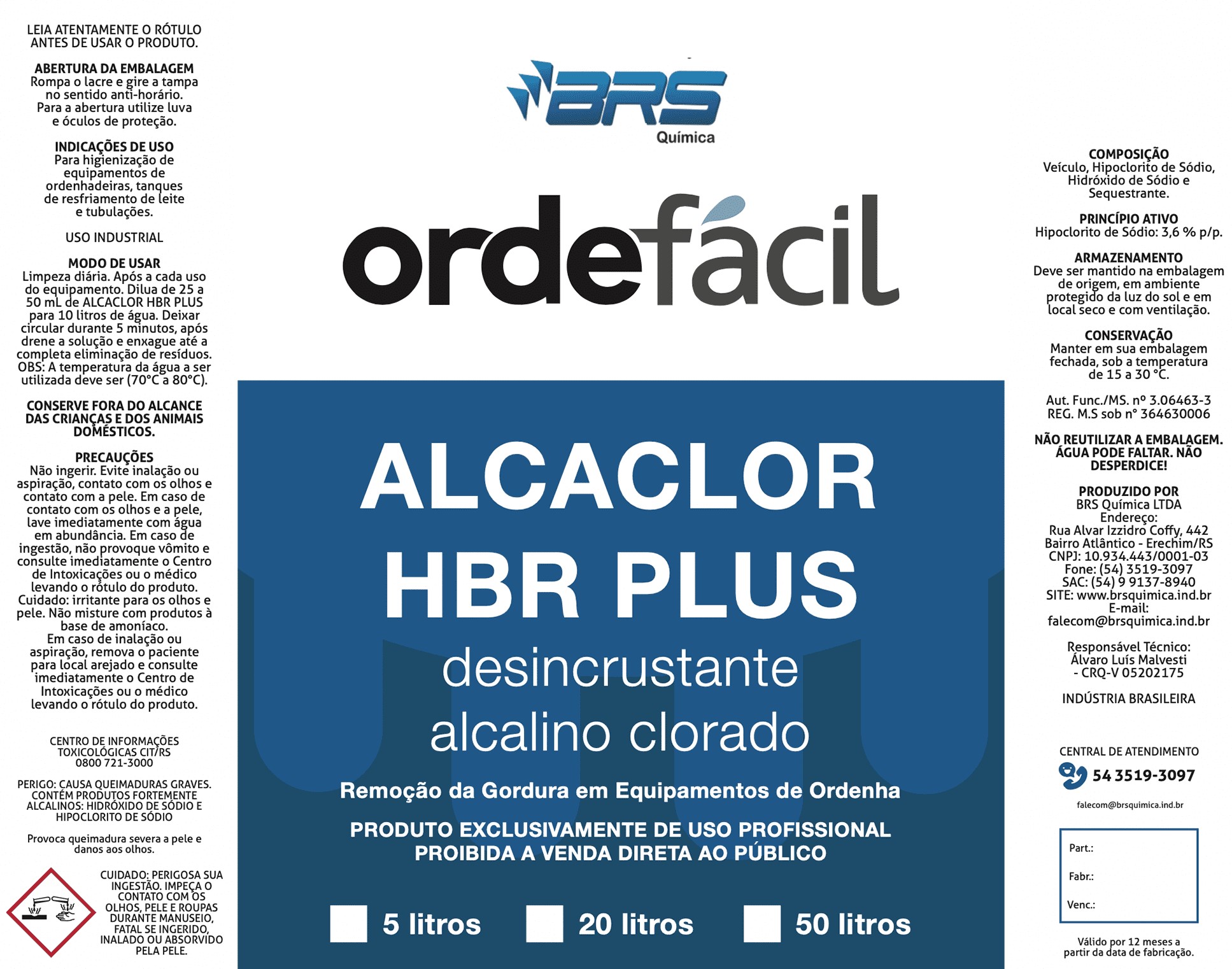 Alcaclor Hbr Plus Detergente Alcalino Clorado