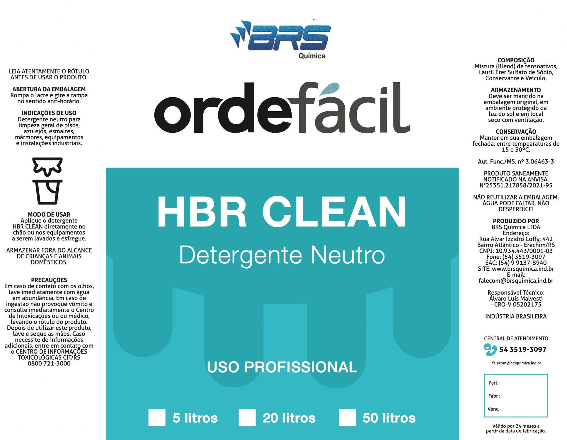 HBR Clean Detergente Neutro